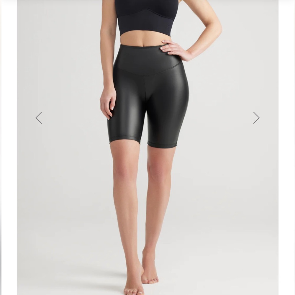 NWT Yummie Faux Leather Biker Shorts size XS